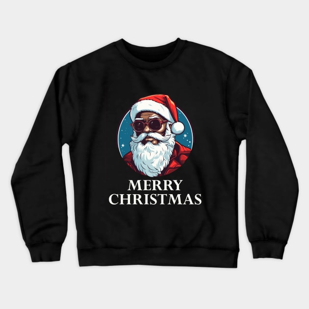 Black Santa, Afro Santa, Santa Claus, Black Christmas Crewneck Sweatshirt by UrbanLifeApparel